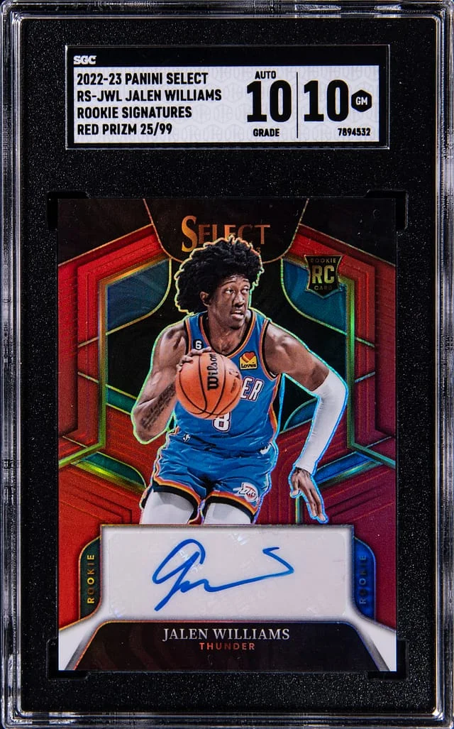 2022-23 Panini Select Jalen Williams Signatures Red Prizm #RS-JWL card image