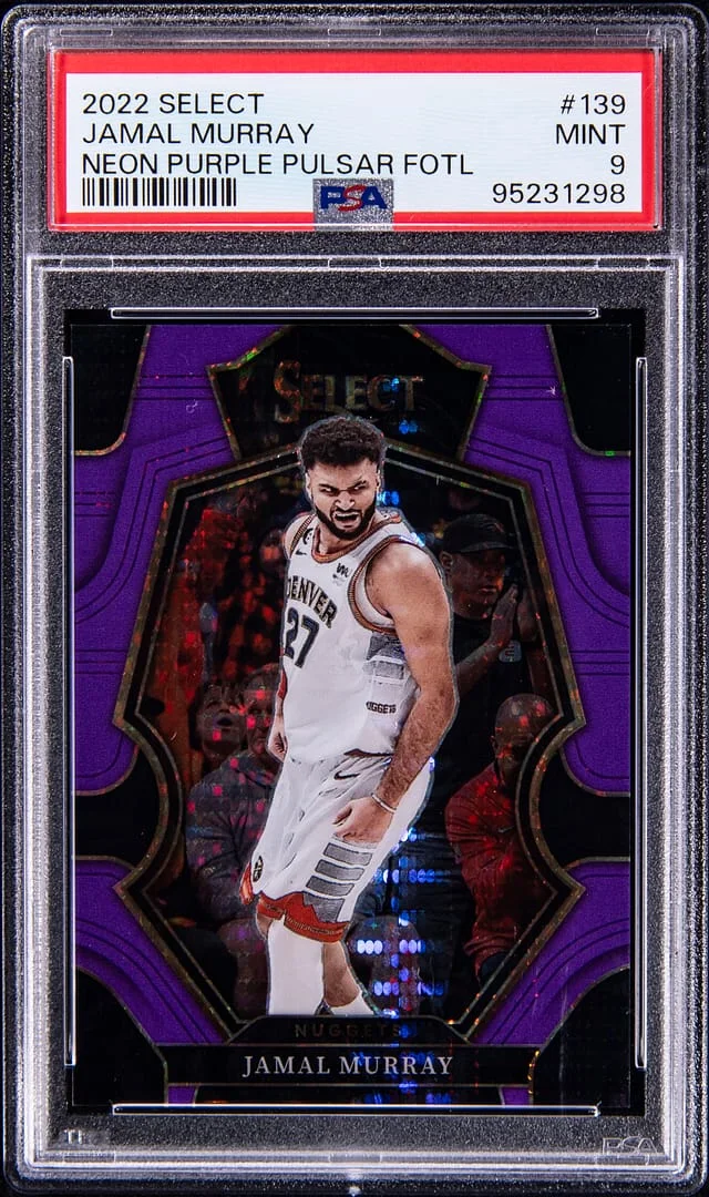 2022-23 Panini Select Jamal Murray Neon Purple Pulsar Prizm FOTL #139 card image