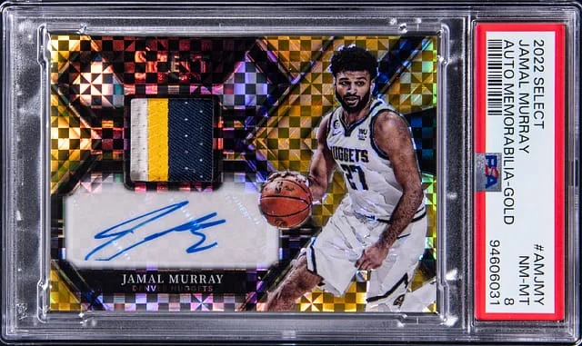 2022-23 Panini Select Jamal Murray Autograph Memorabilia Gold Prizm #AM-JMY card image