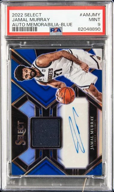 2022-23 Panini Select Jamal Murray Autographed Memorabilia Blue #AMJMY card image