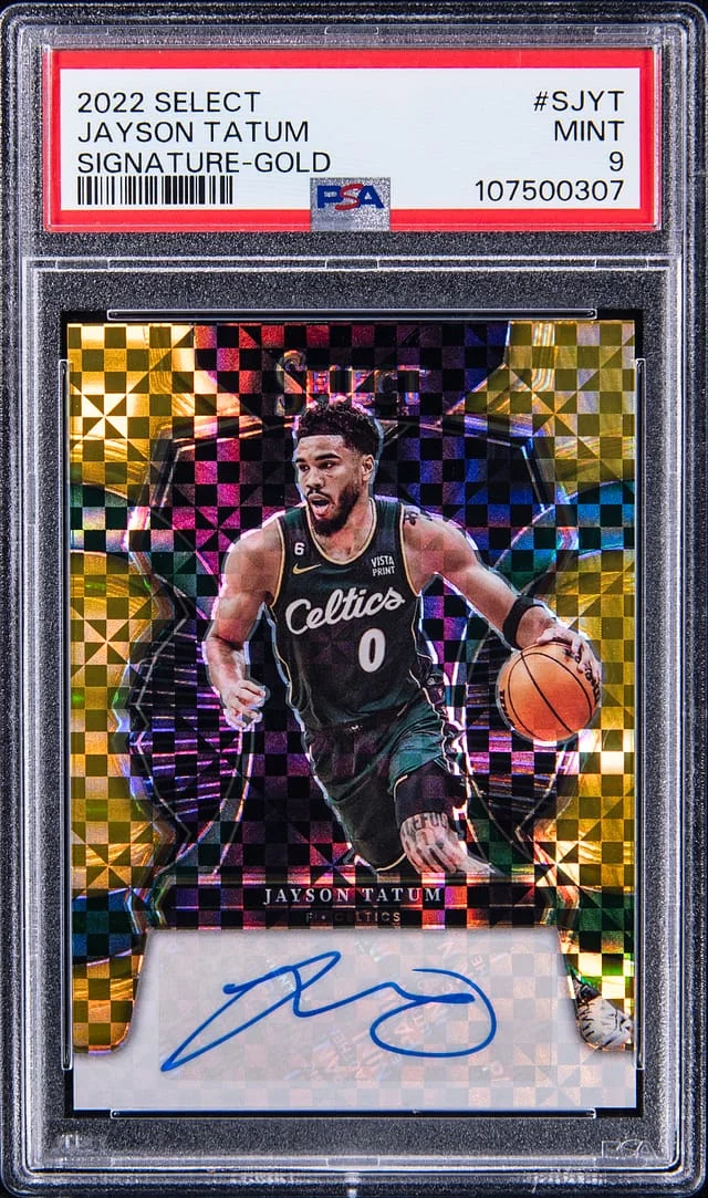2022-23 Panini Select Jayson Tatum Signature Gold #S-JYT card image