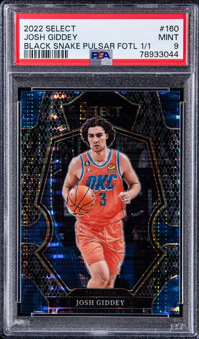 2022-23 Panini Select Josh Giddey Black Snake Pulsar FOTL #160 card image