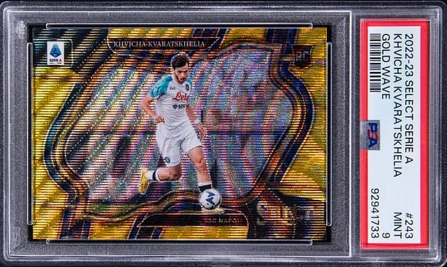 2022-23 Panini Select Khvicha Kvaratskhelia Serie A Gold Wave #243 card image