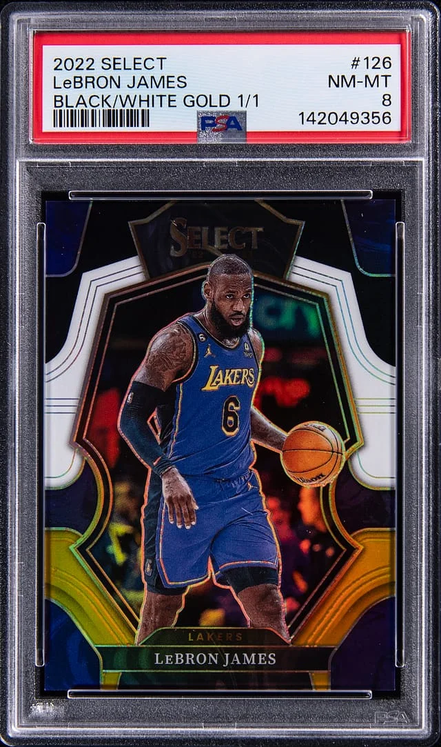 2022-23 Panini Select LeBron James Black/White/Gold Prizm #126 card image