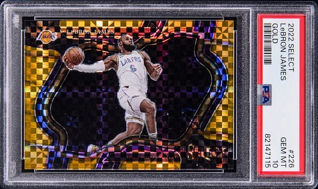2022-23 Panini Select LeBron James Gold Prizm #226 card image