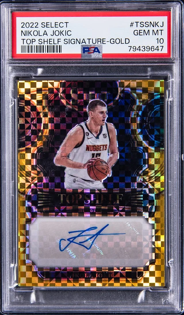 2022-23 Panini Select Nikola Jokic Top Shelf Signature Gold #TSS-NKJ card image