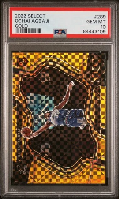 2022-23 Panini Select Ochai Agbaji Gold #289 card image