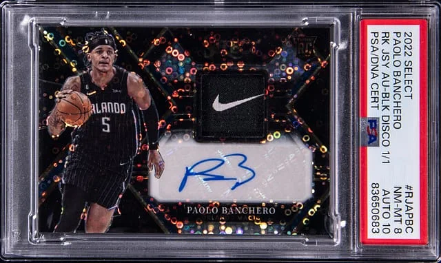 2022-23 Panini Select Paolo Banchero Jersey Autograph Black Disco #RJA-PBC card image