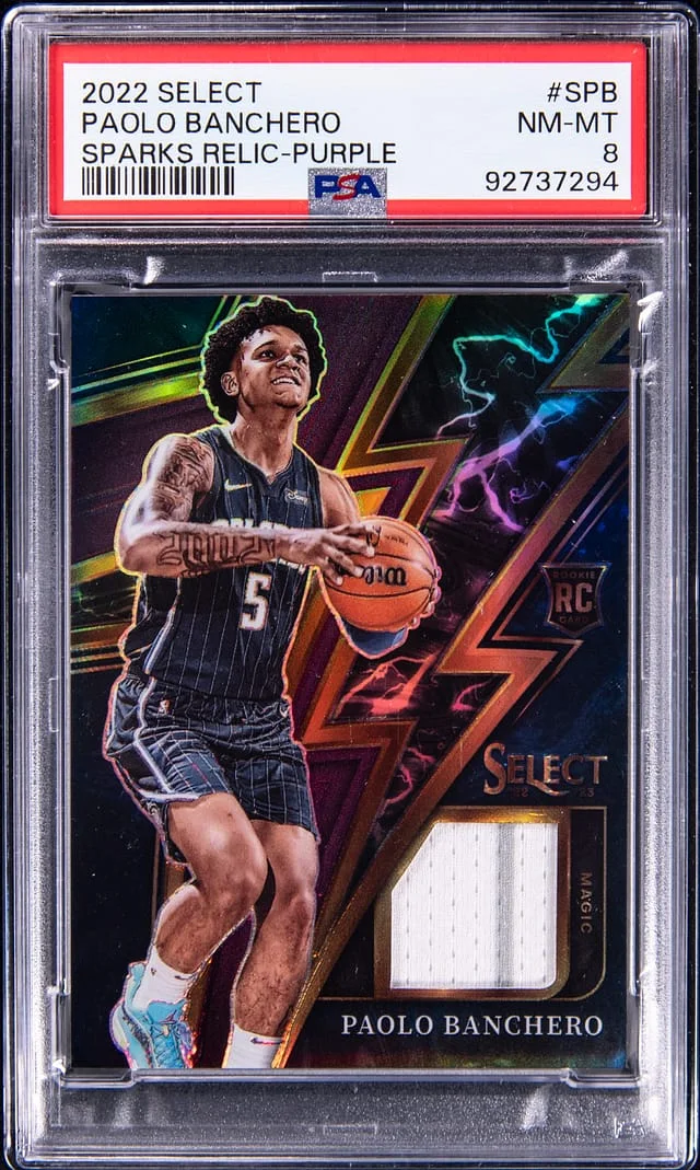 2022-23 Panini Select Paolo Banchero Sparks Relic Purple #S-PB card image