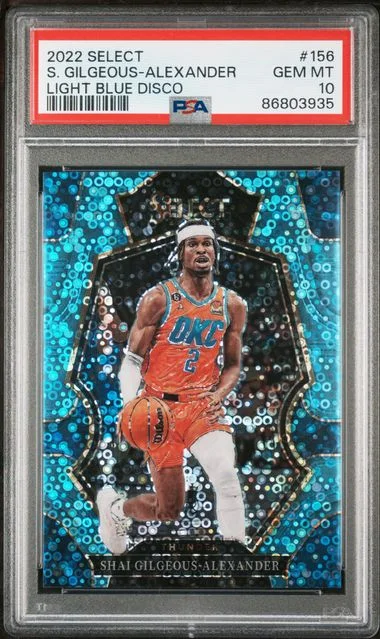 2022-23 Panini Select Shai Gilgeous-Alexander Light Blue Disco #156 card image