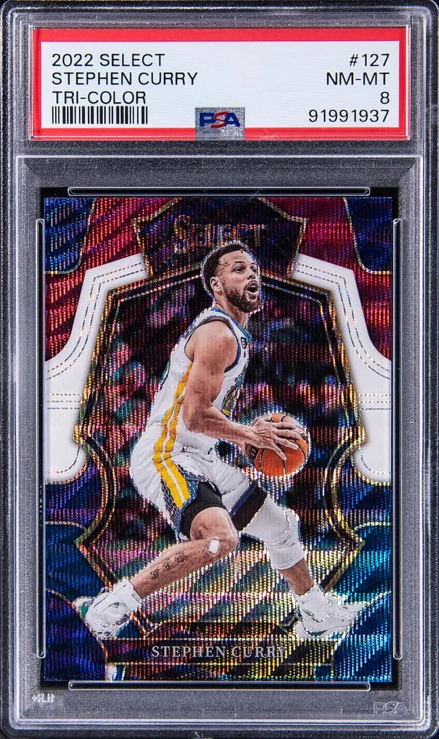 2022-23 Panini Select Stephen Curry Tri-Color Prizm #127 card image