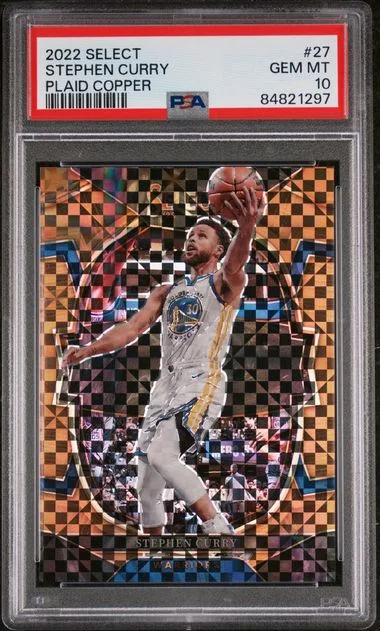 2022-23 Panini Select Stephen Curry Red Cracked Ice #27 card image
