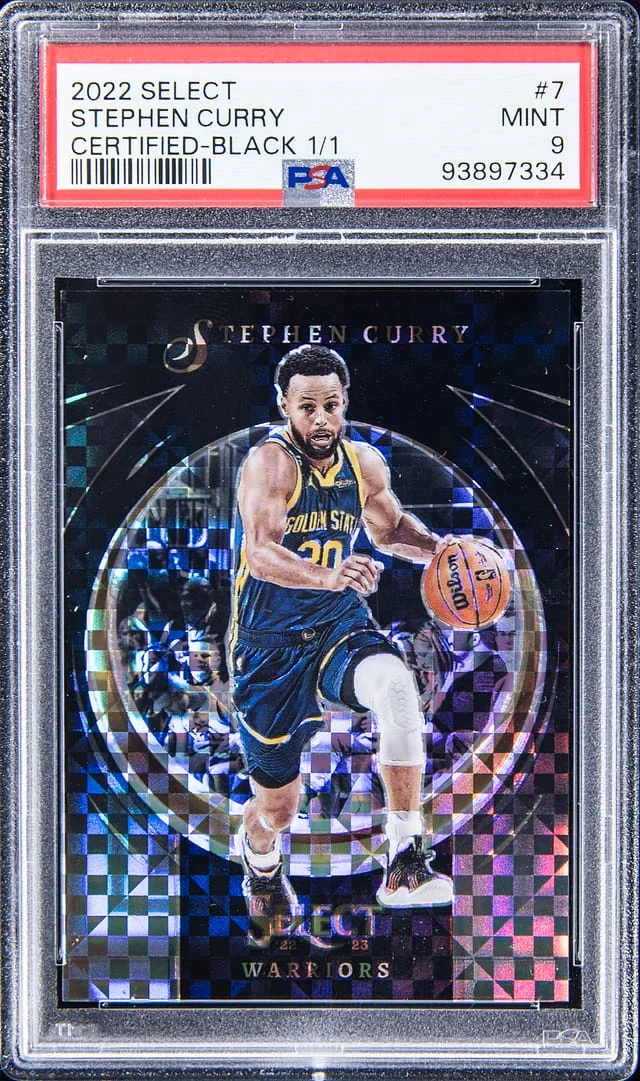 2022-23 Panini Select Stephen Curry Certified Black Prizm #7 card image