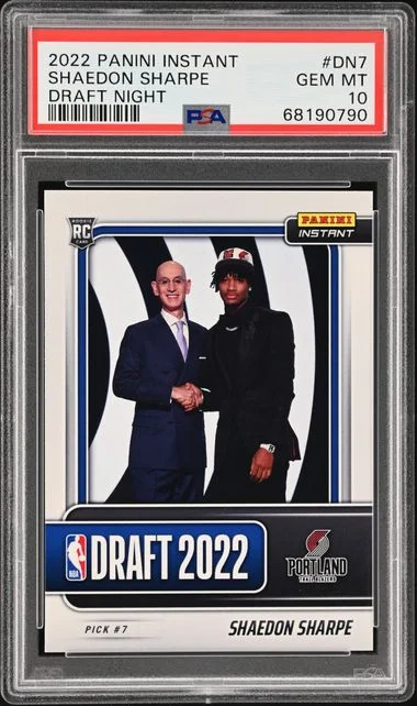 2022-23 Panini Shaedon Sharpe Instant Draft Night #DN7 card image