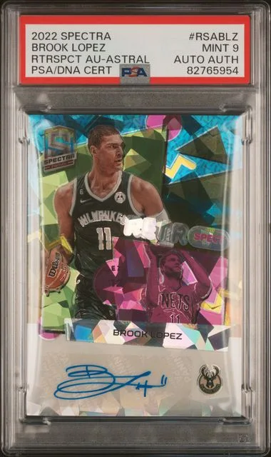 2022-23 Panini Spectra Brook Lopez Retrospect Autographs Astral #RSA-BLZ card image