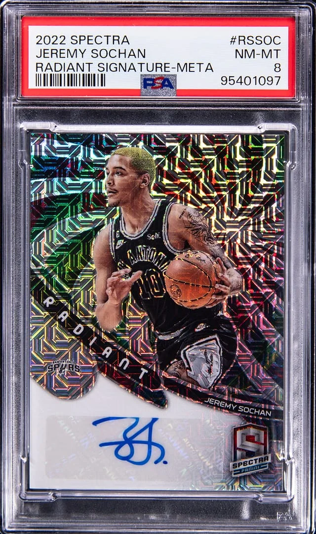 2022-23 Panini Spectra Jeremy Sochan Radiant Signature Meta #RS-SOC card image
