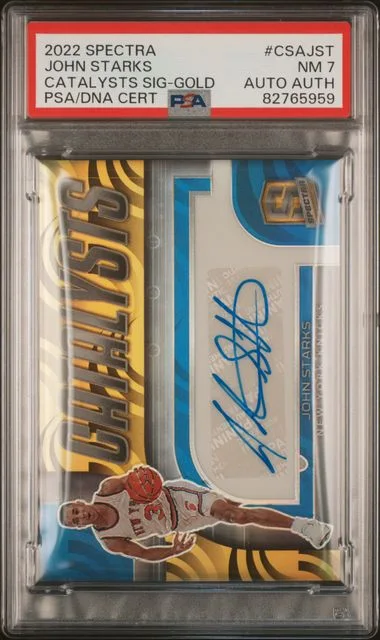 2022-23 Panini Spectra John Starks Catalysts Signatures Gold #CSA-JST card image