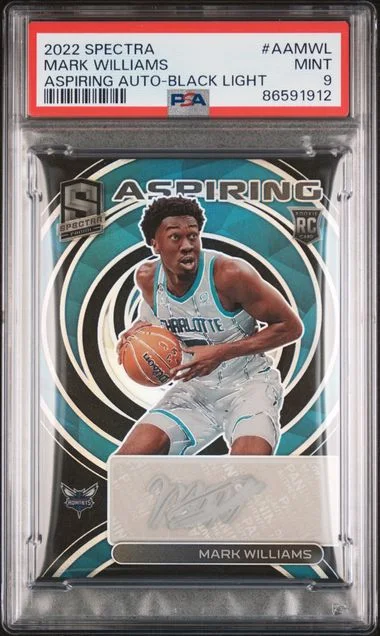 2022-23 Panini Spectra Mark Williams Aspiring Autographs Black Light #AA-MWL card image