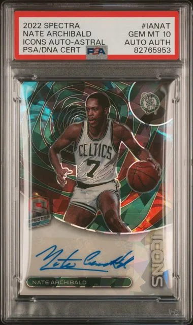 2022-23 Panini Spectra Nate Archibald Icons Autographs Astral #IA-NAT card image