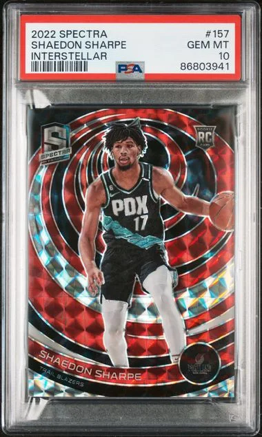 2022-23 Panini Spectra Shaedon Sharpe Interstellar #157 card image