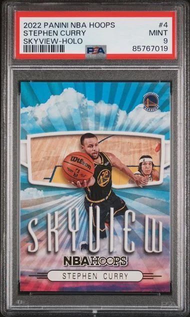 2022-23 Panini Stephen Curry NBA Hoops Skyview Holo #4 card image