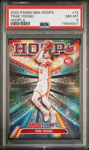 2022-23 Panini Trae Young NBA Hoops Hoopla #12 card image
