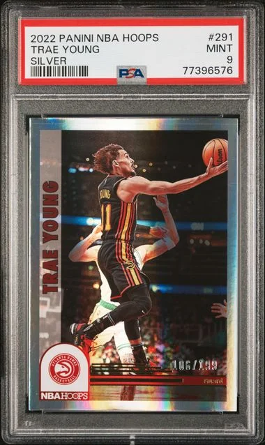 2022-23 Panini Trae Young NBA Hoops Silver #291 card image
