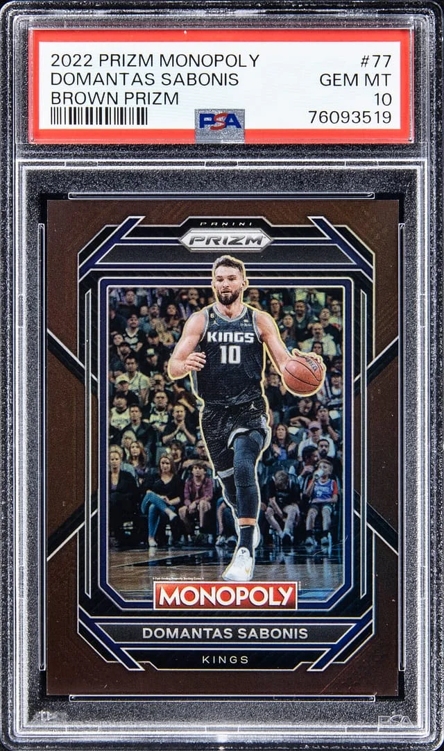 2022-23 Prizm Domantas Sabonis Monopoly Brown Prizm #77 card image