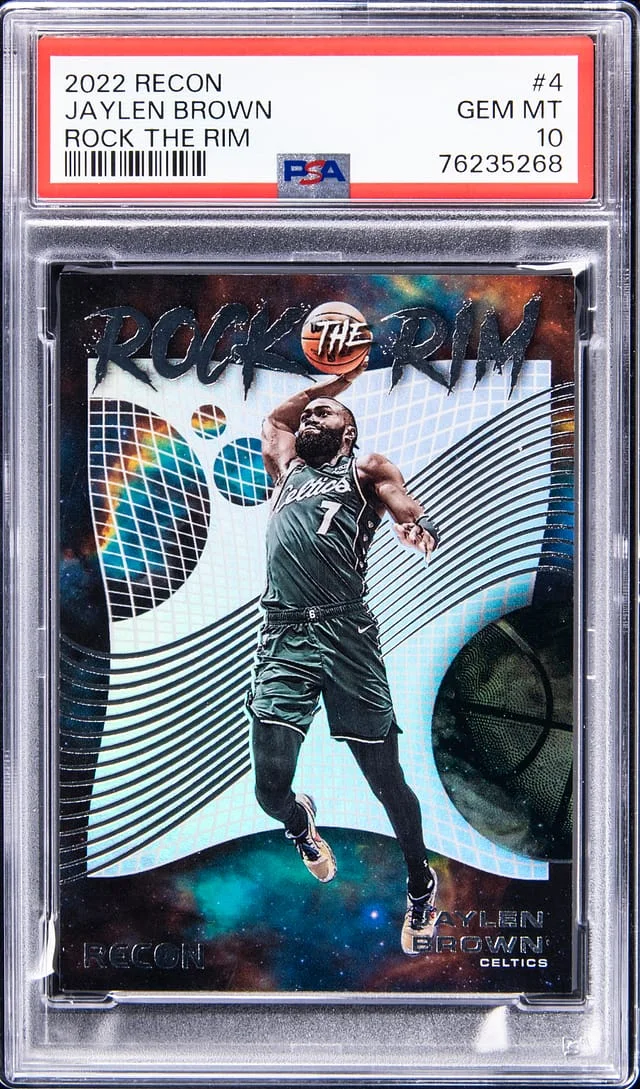 2022-23 Recon Jaylen Brown Rock The Rim #4 card image