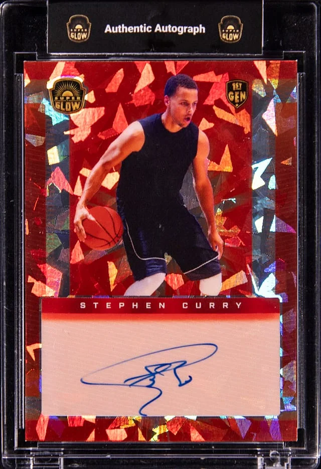 2022-23 Super Glow Orange Cracked Ice Stephen Curry #GLOW-SC card image