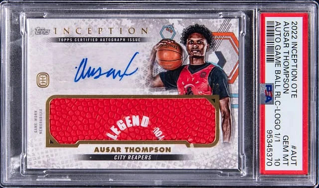 2022-23 Topps Ausar Thompson Inception OTE Autograph Game Ball Relic Logo #AUT card image