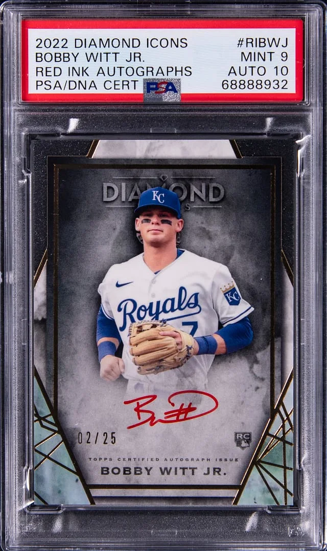 2022-23 Topps Bobby Witt Jr. Diamond Icons Red Ink Autograph #RI-BWJ card image