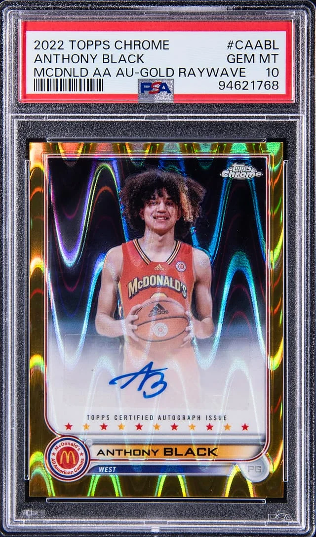 2022-23 Topps Chrome Anthony McDonalds All American Autograph Gold Raywave #CAABL card image
