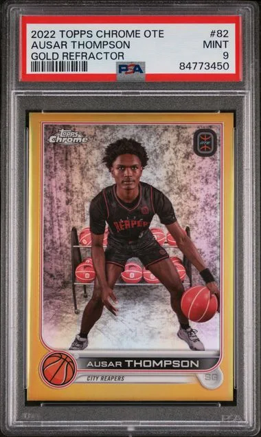 2022-23 Topps Chrome Ausar Thompson Overtime Elite Gold Refractor #82 card image