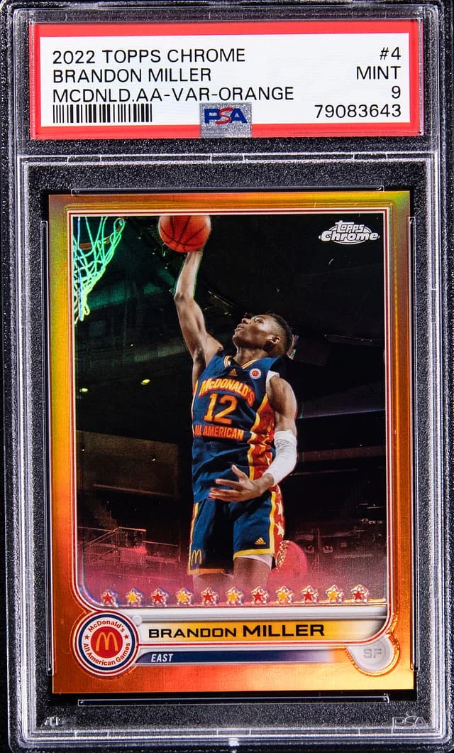 2022-23 Topps Chrome Brandon Miller McDonald's All-American Gold #4 card image