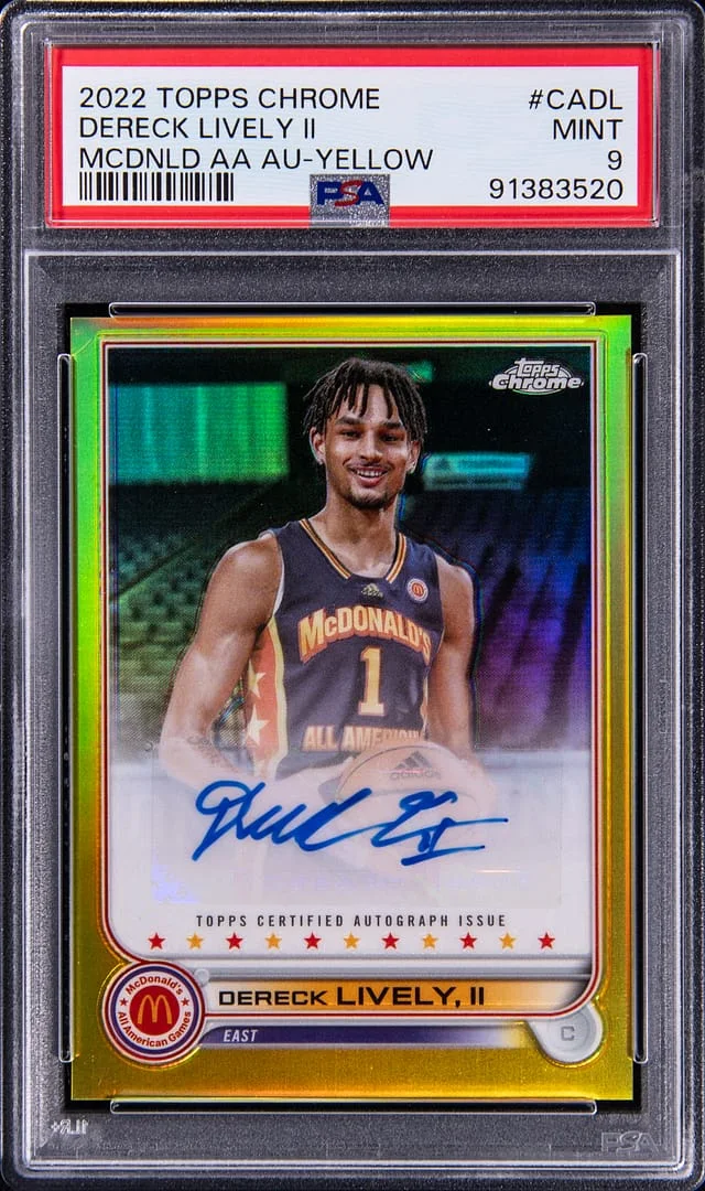 2022-23 Topps Chrome Dereck Lively II McDonald's All American Autograph #CA-DL card image