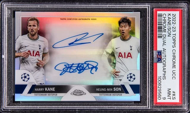 2022-23 Topps Chrome Harry Kane/Heung Min Son Dual UCC Dual Autogrpahs #DA-KS card image