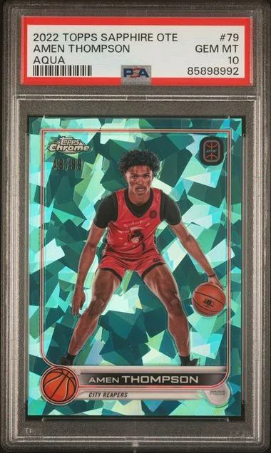 2022-23 Topps Chrome Sapphire Edition Amen Thompson OTE Aqua #79 card image