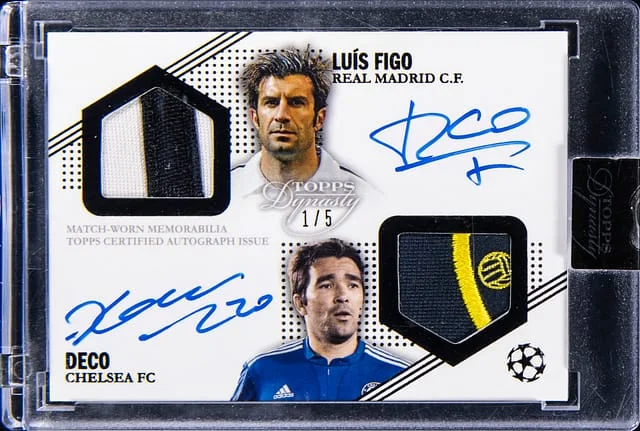 2022-23 Topps Dynasty Luis Figo/Deco UEFA Champions League Autograph Patch #DAP-FD card image