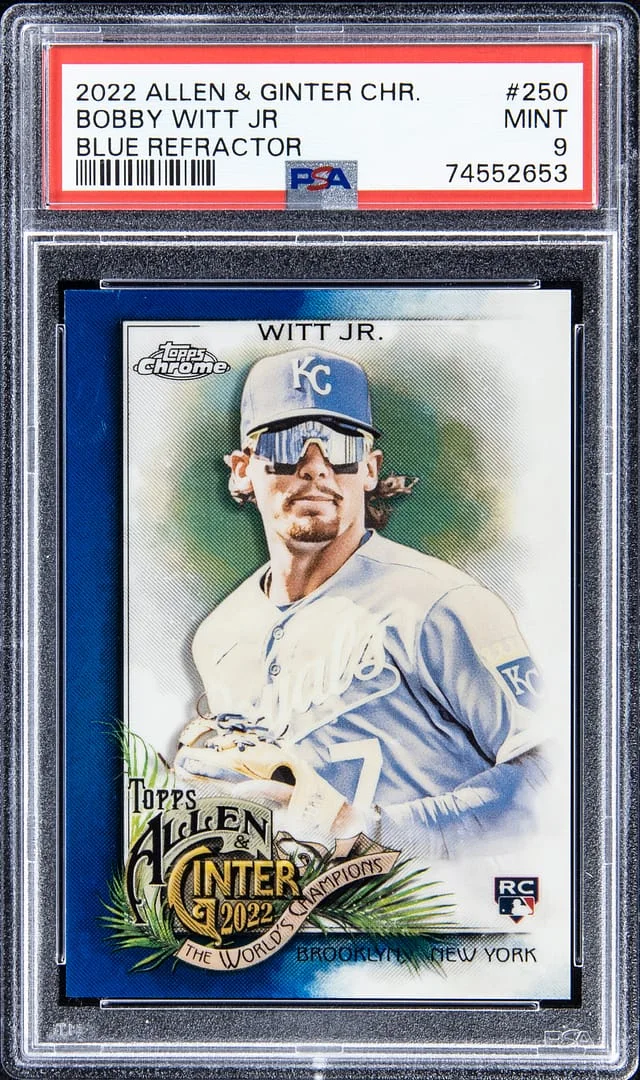 2022 Allen & Ginter Chrome Bobby Witt Jr Blue Refractor #250 card image