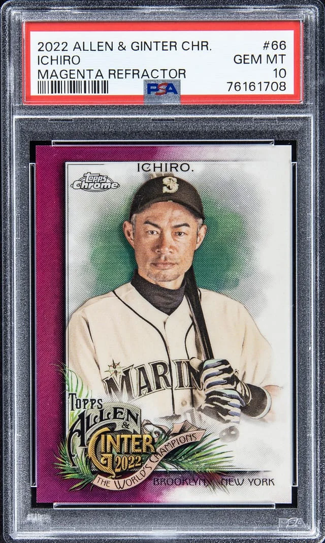 2022 Allen & Ginter Chrome Ichiro Magenta Refractor #66 card image
