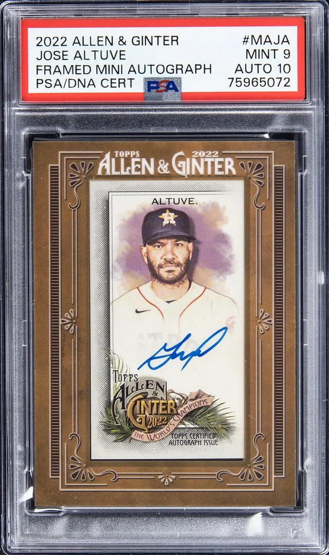 2022 Allen & Ginter Jose Altuve Framed Mini Autograph #MA-JA card image