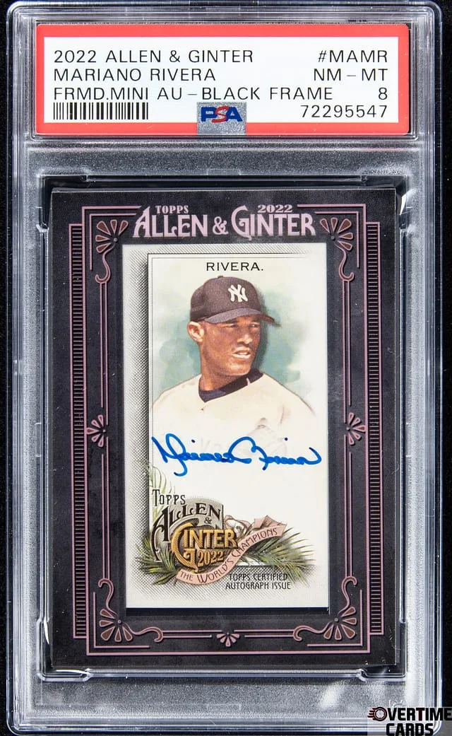 2022 Allen & Ginter Mariano Rivera Framed Mini Autograph - Black Frame #MAMR card image