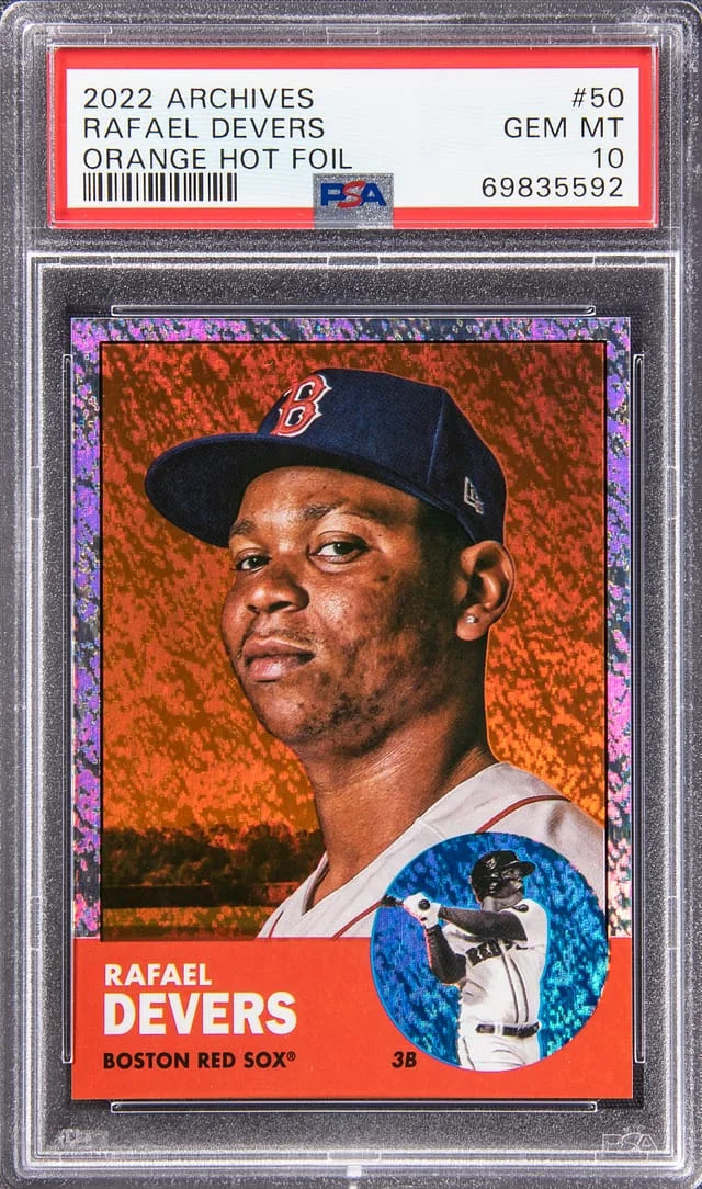 2022 Archives Orange Hot Foil Rafael Devers #50 card image