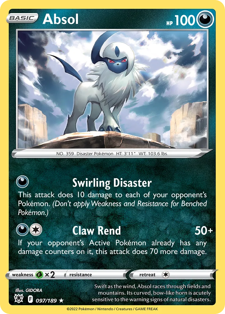 2022 Astral Radiance Absol #097/189 Rare Holo card image