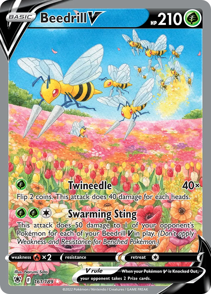 2022 Astral Radiance Beedrill V Rare Holo V #001/189 Rare Holo V card image