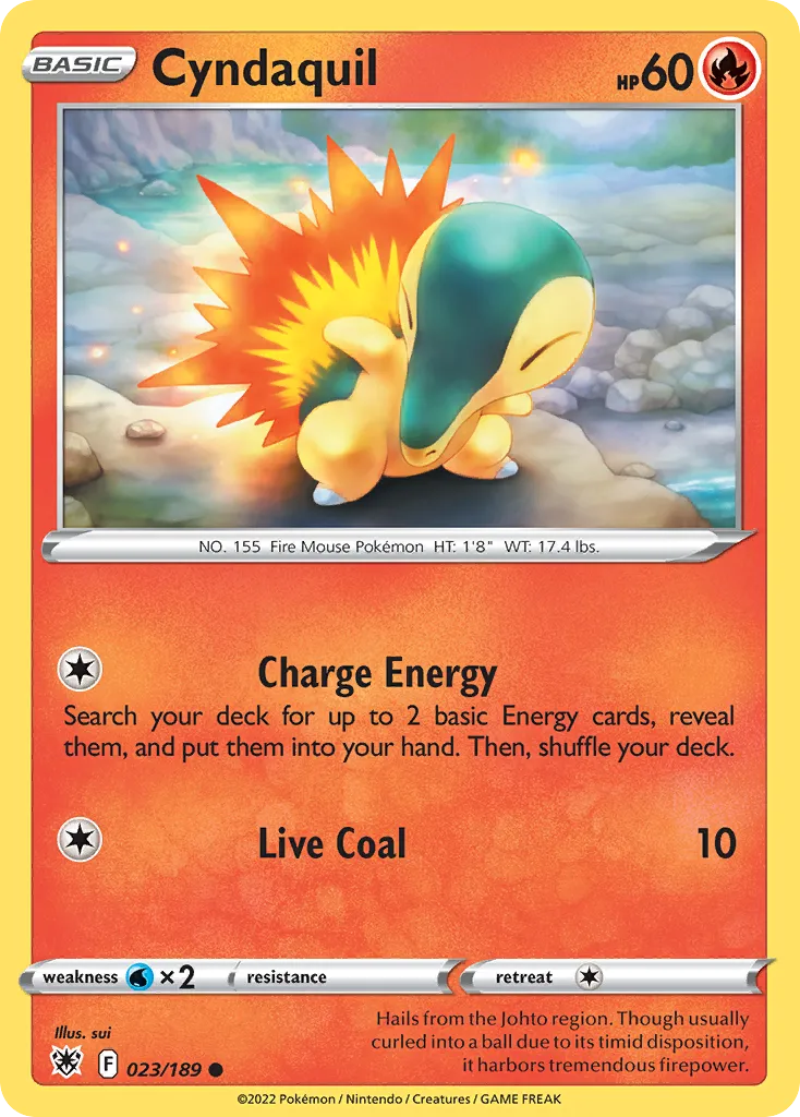 2022 Astral Radiance Cyndaquil Common #023/189 Common card image