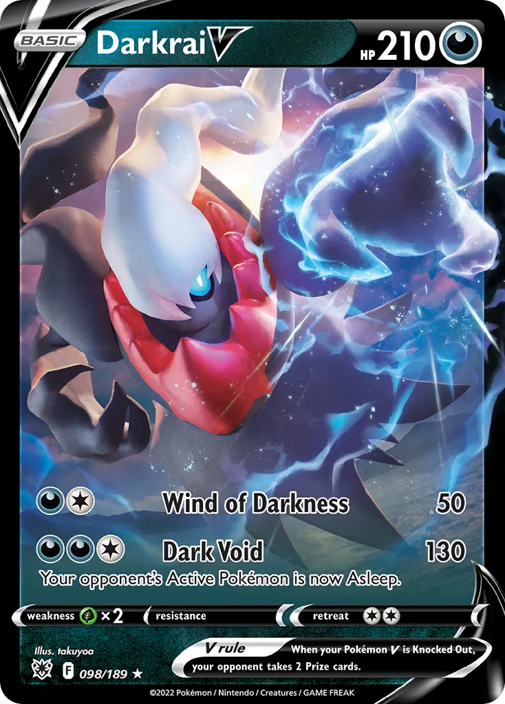 2022 Astral Radiance Darkrai V #098/189 Rare Holo V card image
