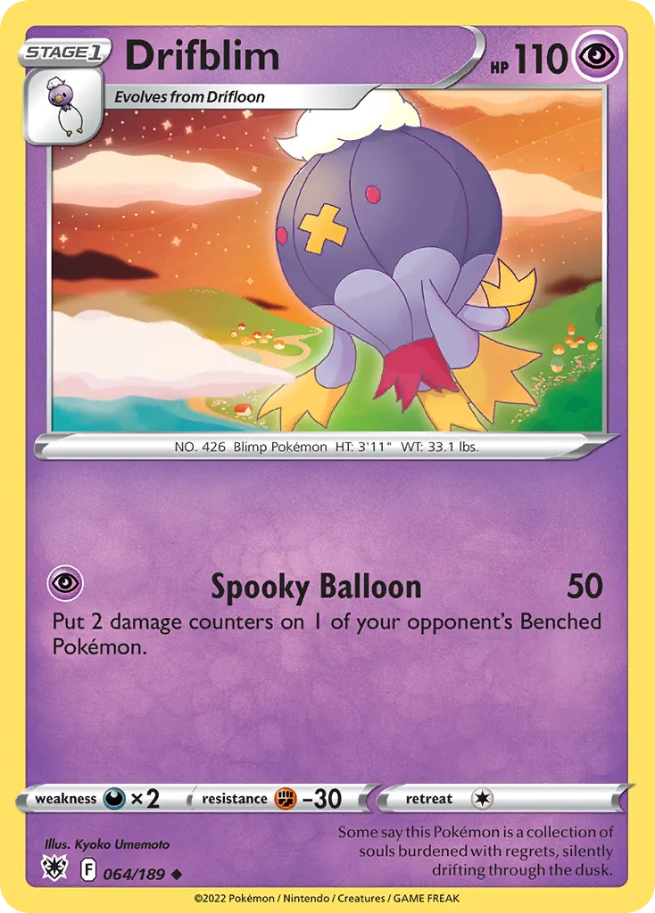 2022 Astral Radiance Drifblim Uncommon #064/189 Uncommon card image