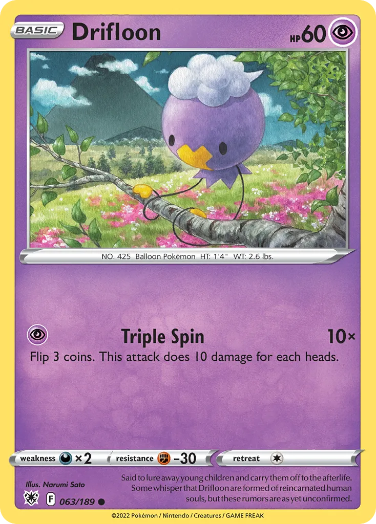 2022 Astral Radiance Drifloon Common #063/189 Common card image